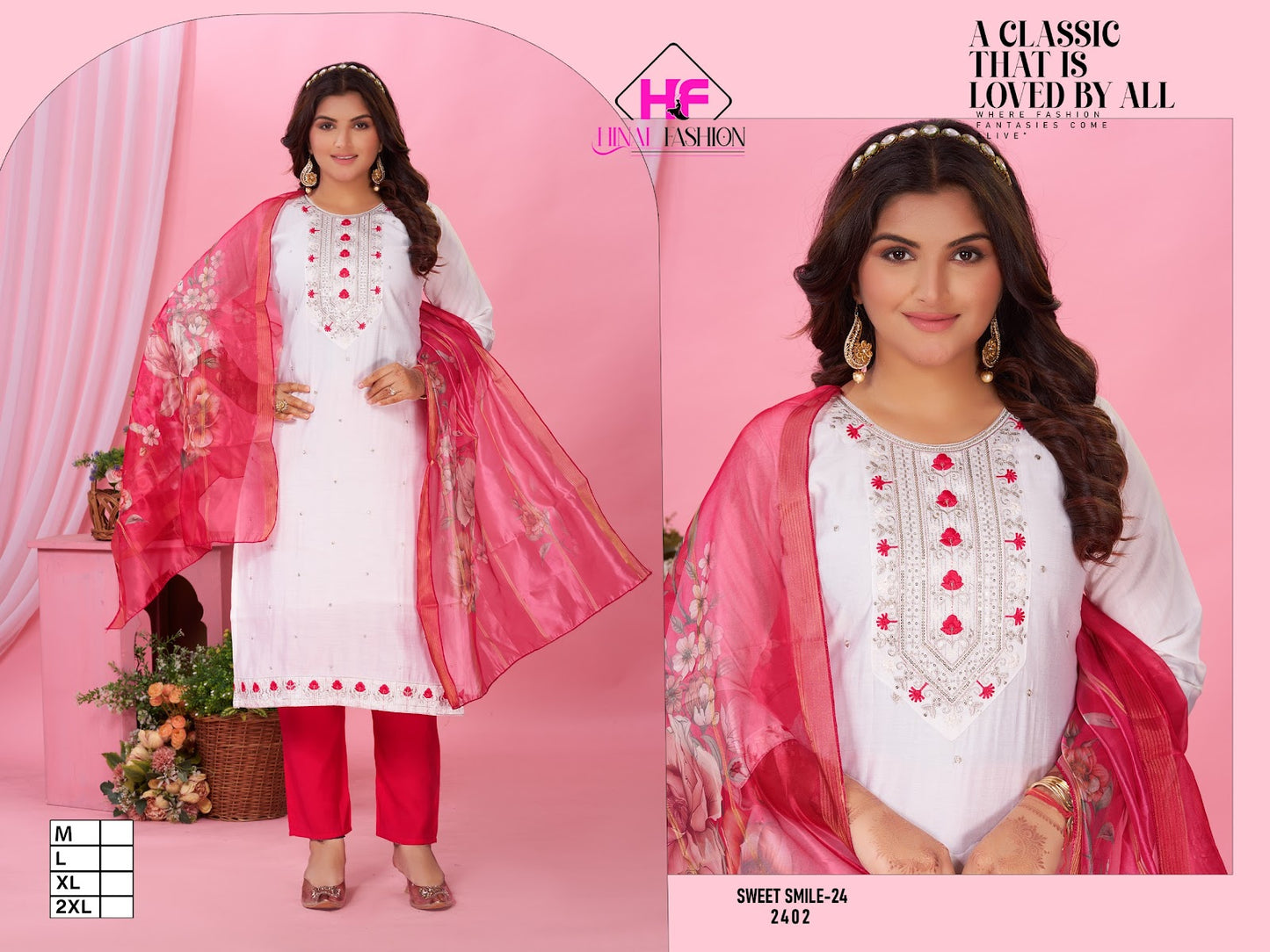 Sweet Smile Vol 24 Hinal Fashion Roman Silk Readymade Pant Style Suits Exporter Ahmedabad