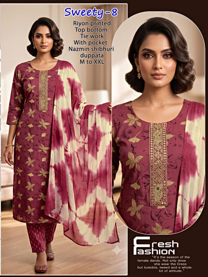Sweety Infinity Rayon Readymade Pant Style Suits Supplier India