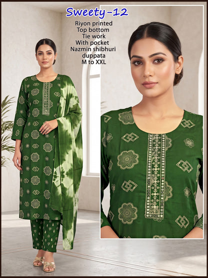 Sweety Infinity Rayon Readymade Pant Style Suits Supplier India