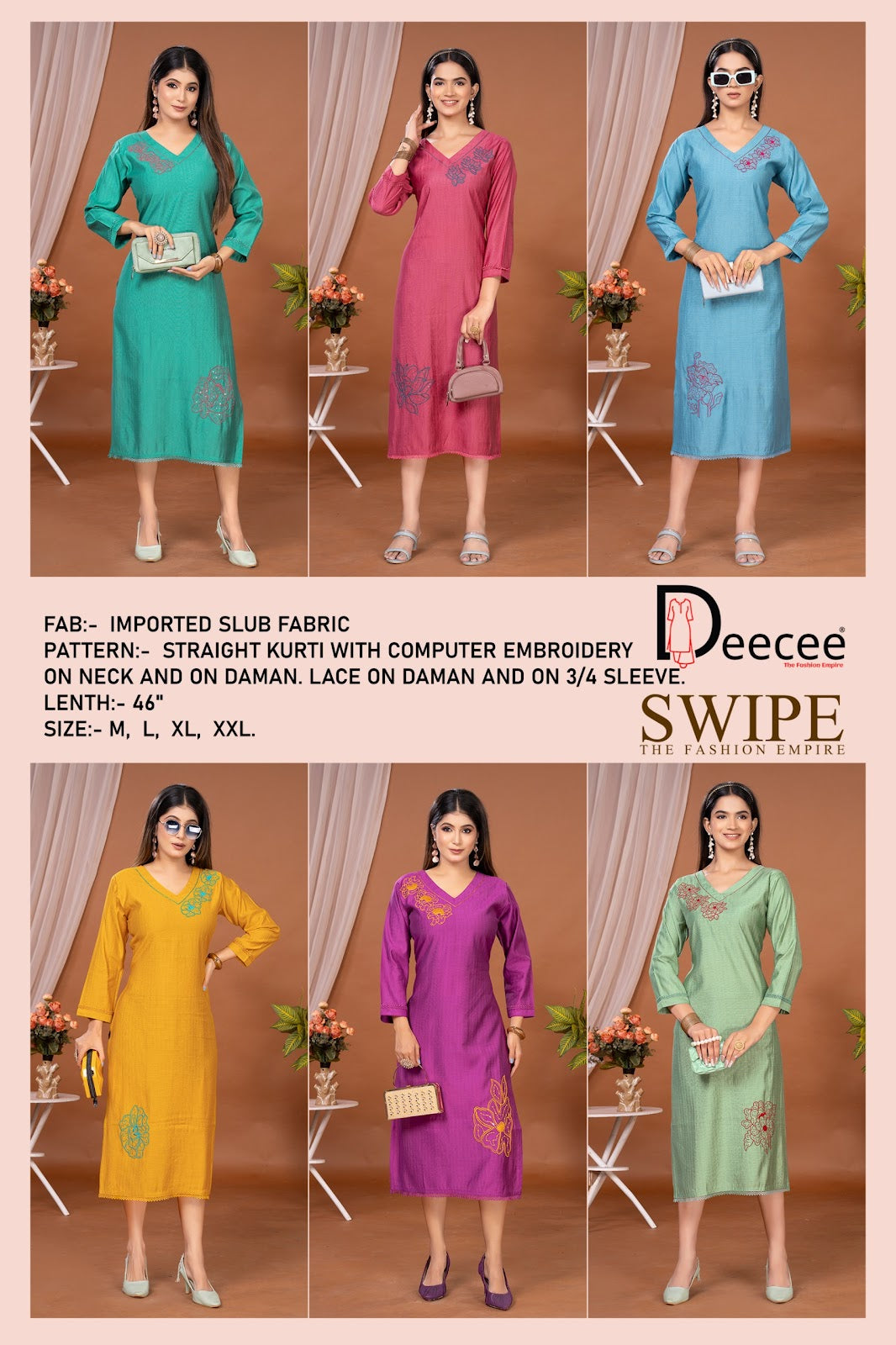 Swipe Deecee Imported Long Straight Kurti Manufacturer India