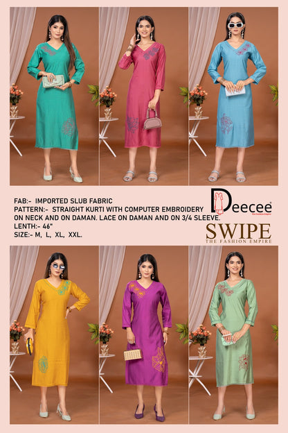 Swipe Deecee Imported Long Straight Kurti Manufacturer India