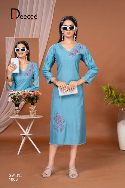 Swipe Deecee Imported Long Straight Kurti Manufacturer India