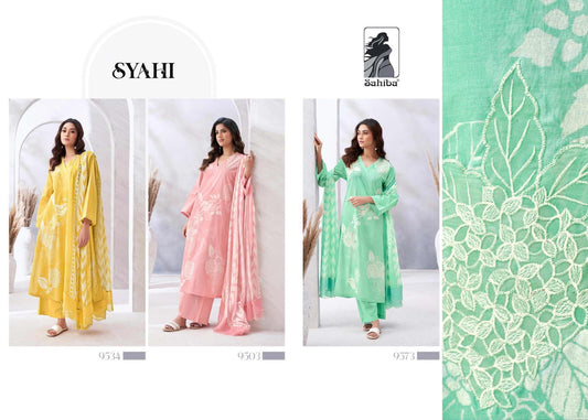 Syahi Sahiba Lawn Cotton Pant Style Suits