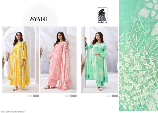 Syahi Sahiba Lawn Cotton Plazzo Style Suits Exporter