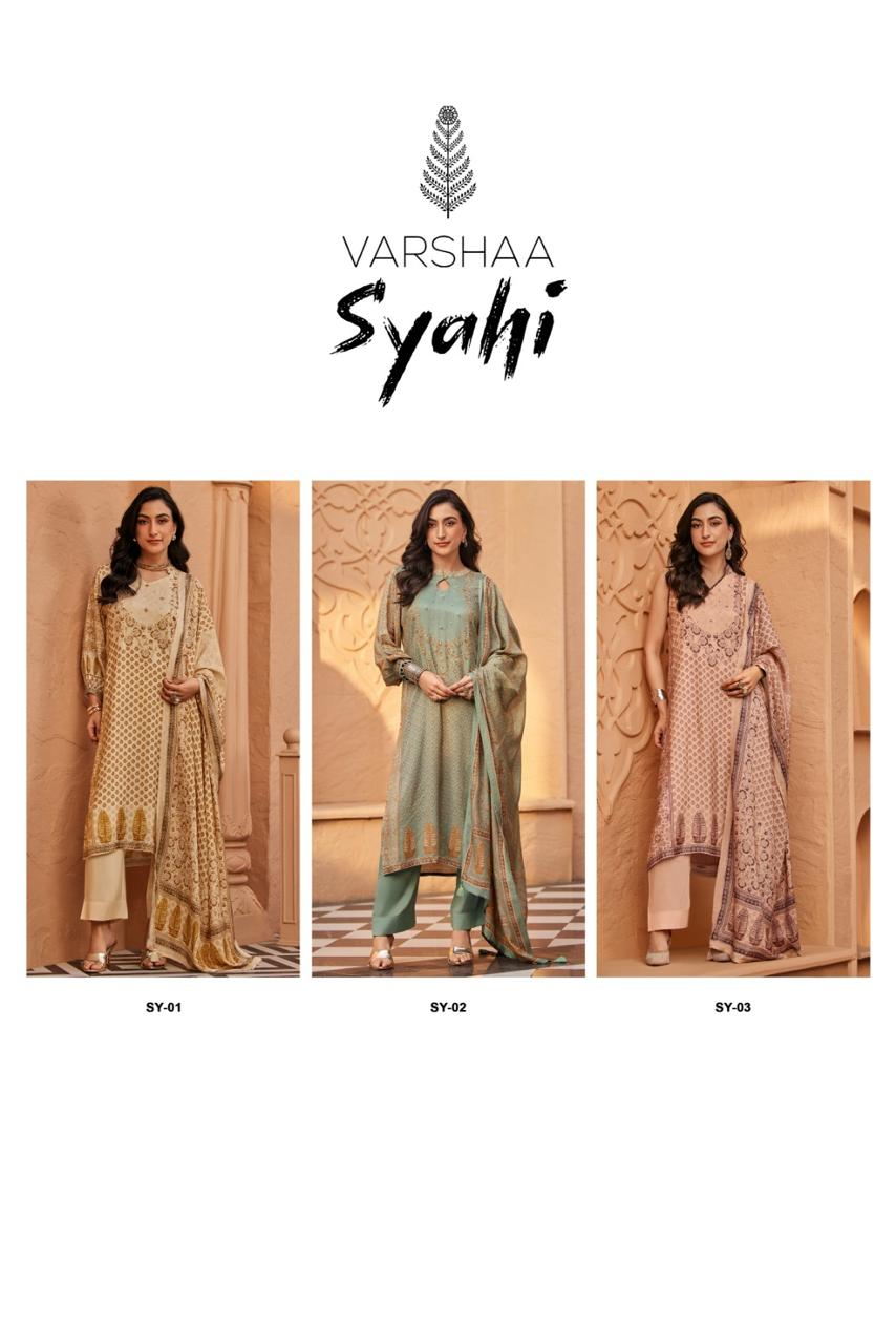 Syahi Varshaa Viscose Muslin Pant Style Suits Supplier Gujarat