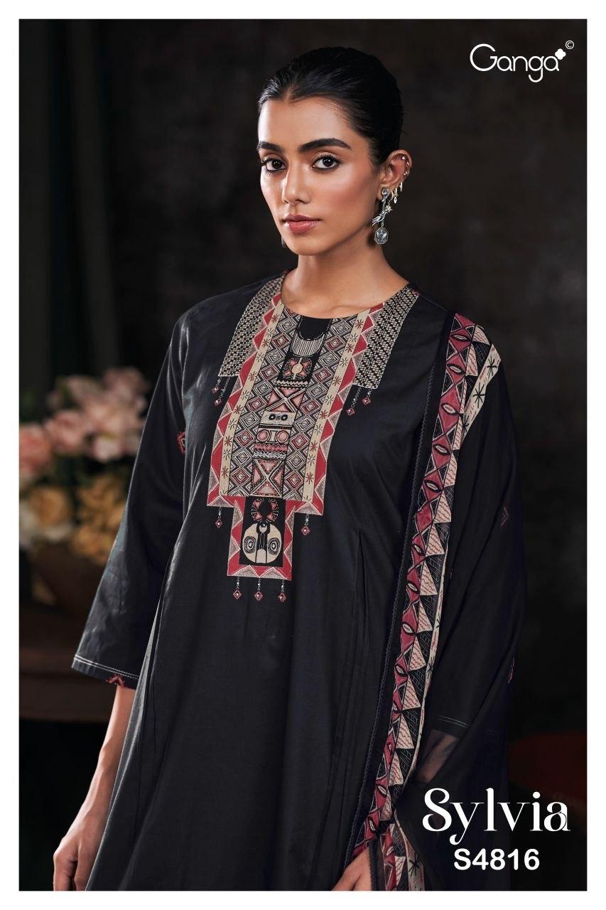Sylvia S4816 Ganga Cotton Pant Style Suits Wholesale Price