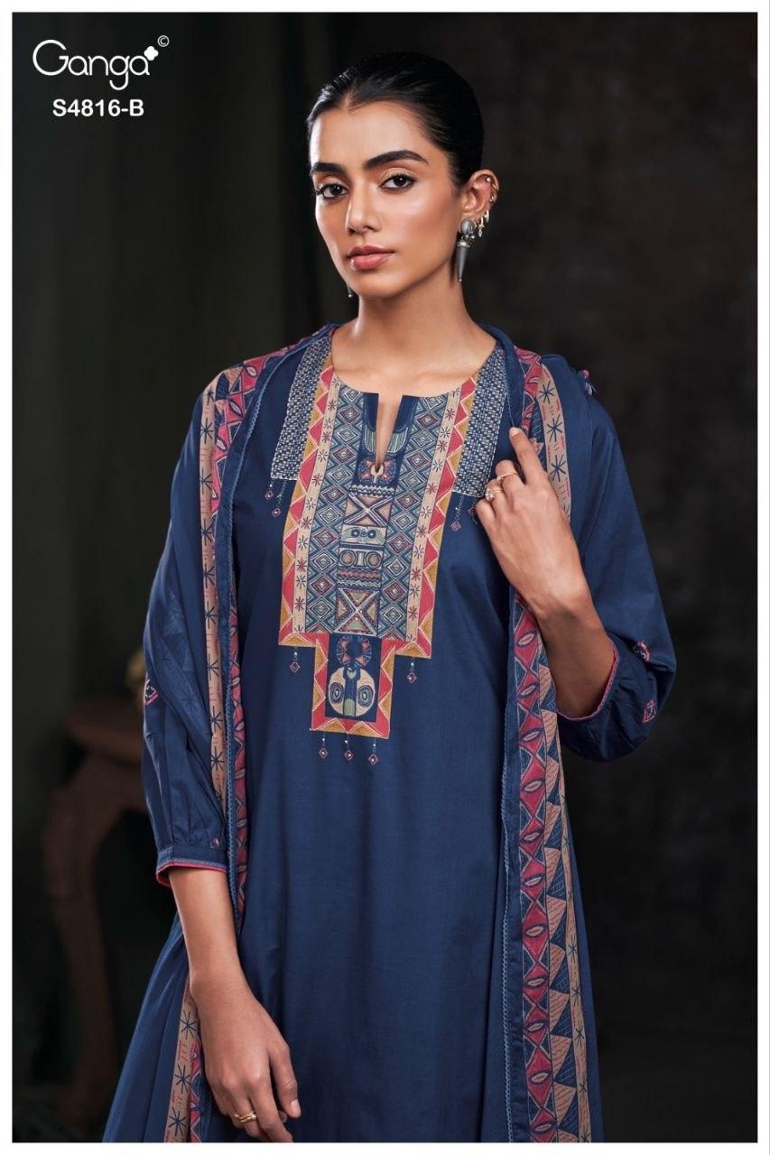 Sylvia S4816 Ganga Cotton Pant Style Suits Wholesale Price