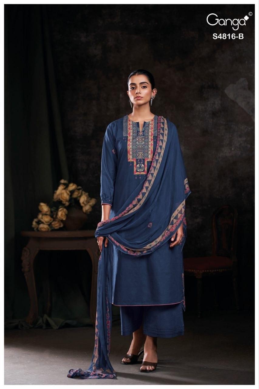 Sylvia S4816 Ganga Cotton Pant Style Suits Wholesale Price