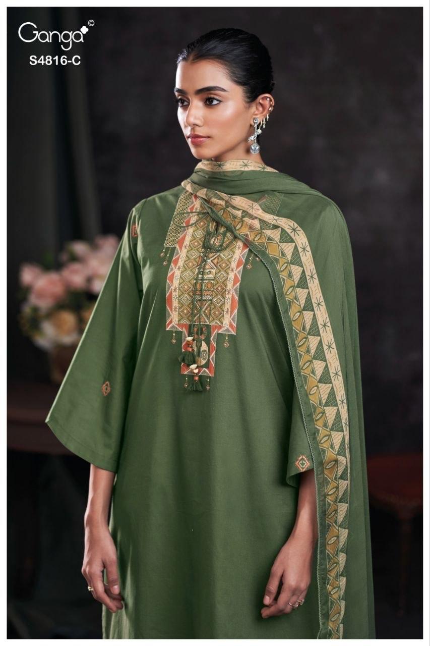 Sylvia S4816 Ganga Cotton Pant Style Suits Wholesale Price