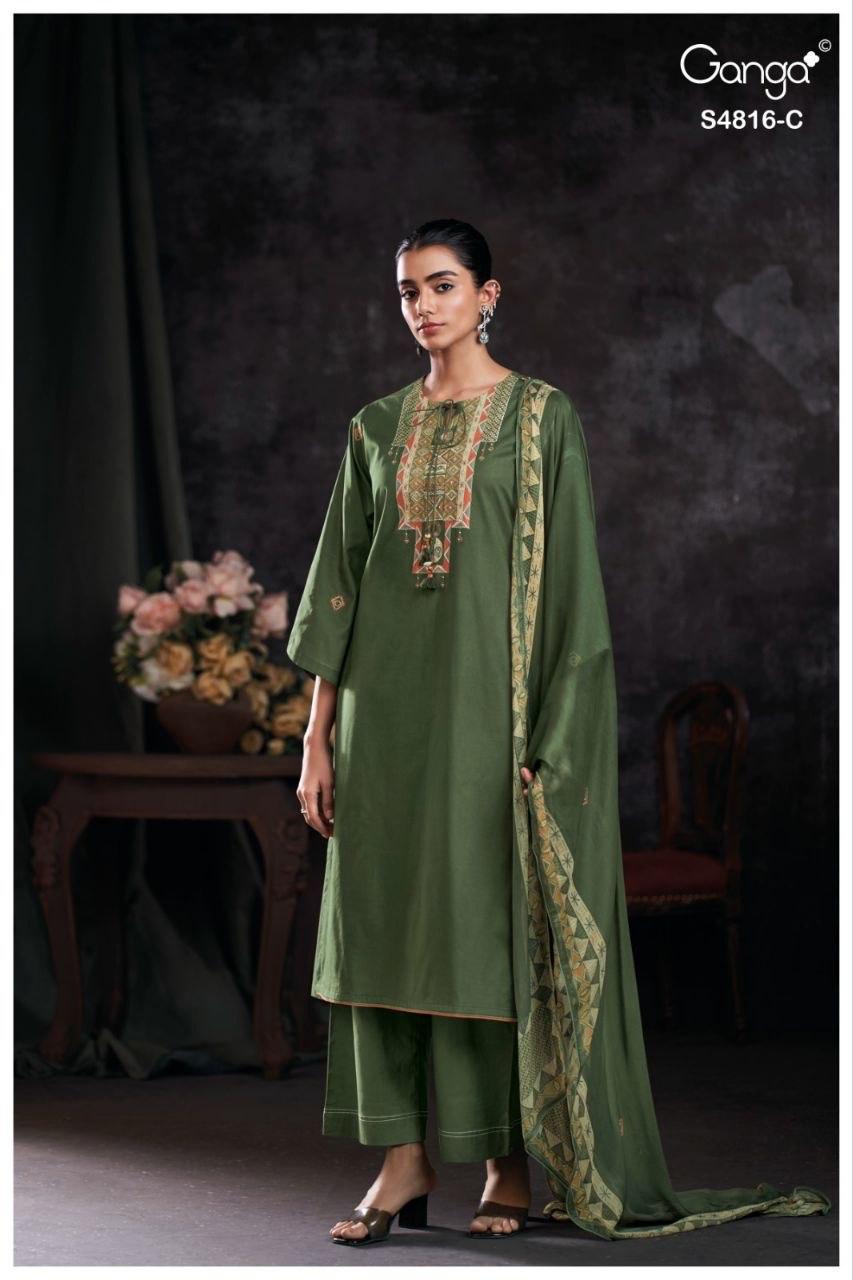 Sylvia S4816 Ganga Cotton Pant Style Suits Wholesale Price