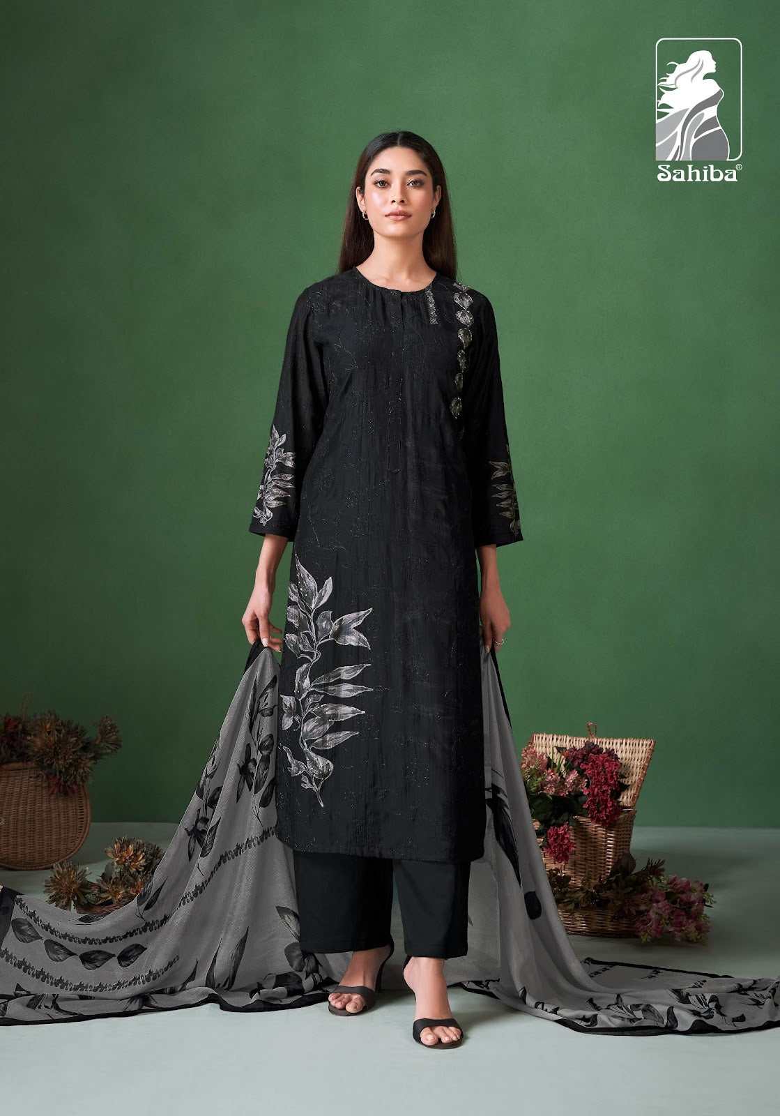 Sylvia Sahiba Muslin Silk Pant Style Suits Supplier Ahmedabad