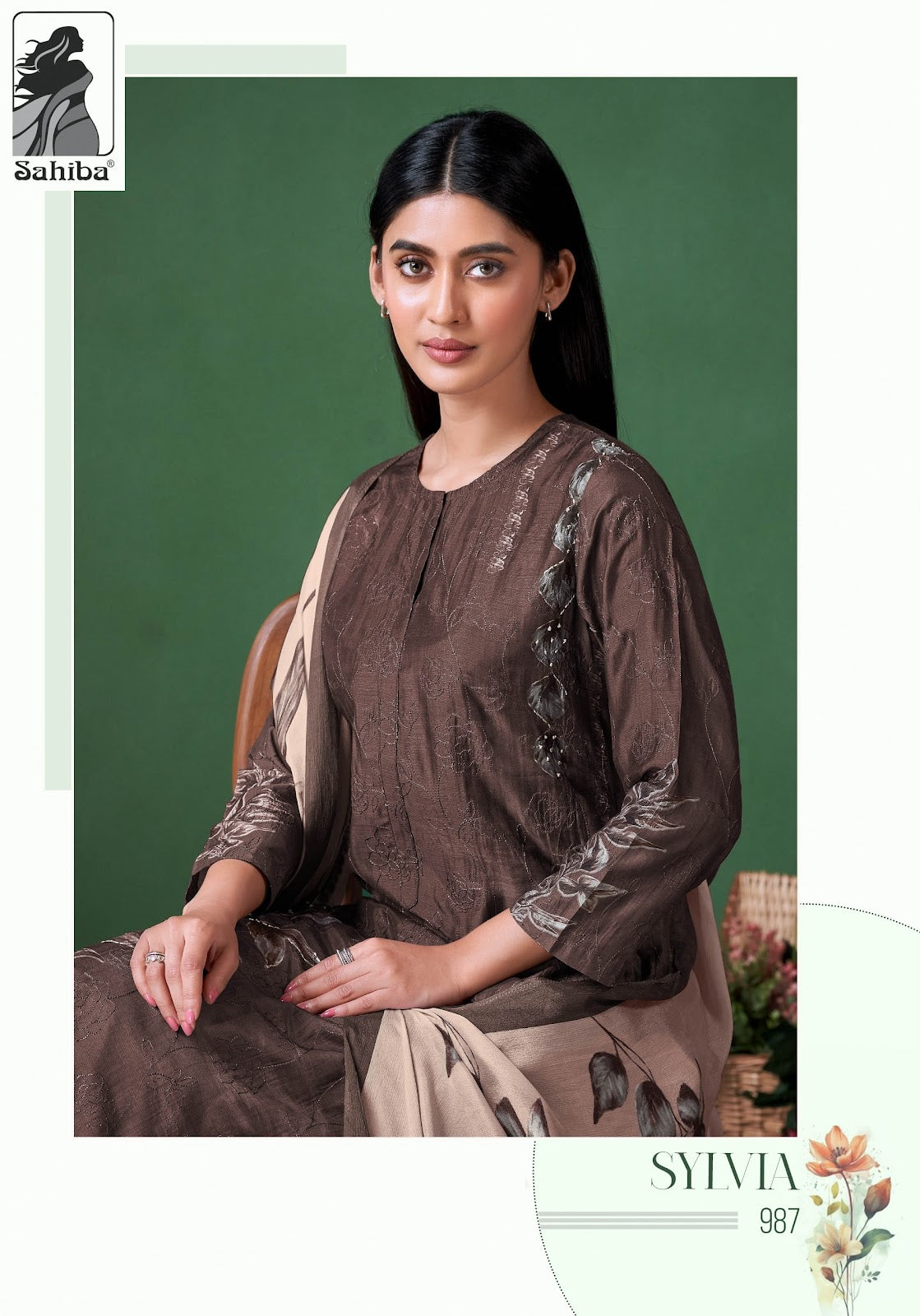 Sylvia Sahiba Muslin Silk Pant Style Suits Supplier Ahmedabad