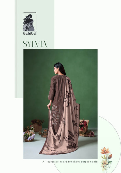 Sylvia Sahiba Muslin Silk Pant Style Suits Supplier Ahmedabad