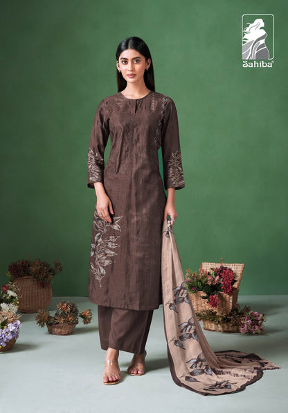 Sylvia Sahiba Muslin Silk Pant Style Suits Supplier Ahmedabad