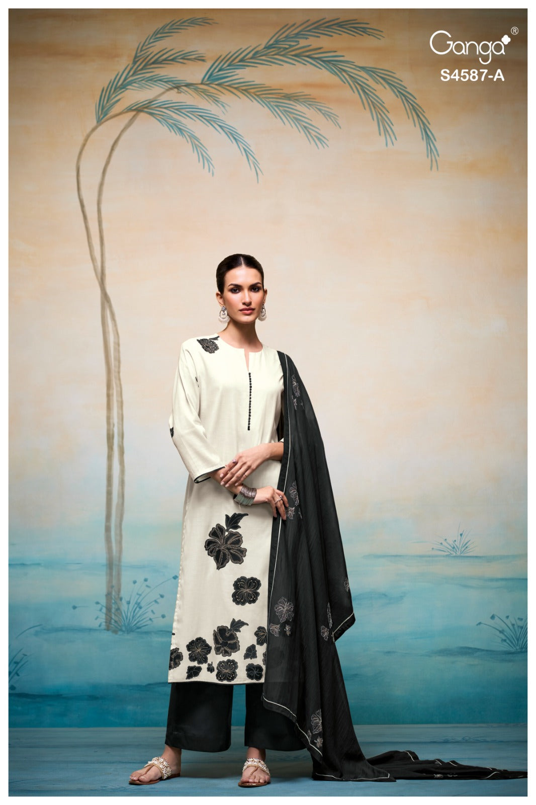 Sylvie 4587 Ganga Bemberg Pant Style Suits Wholesale