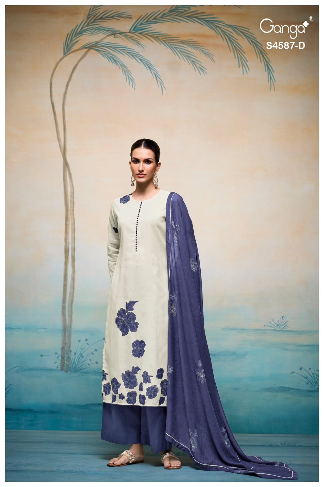 Sylvie 4587 Ganga Bemberg Pant Style Suits Wholesale