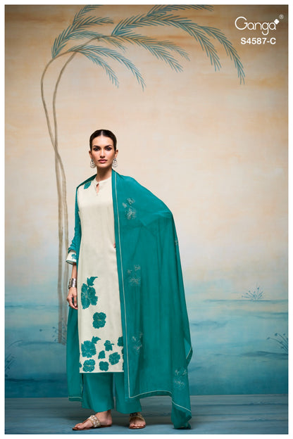 Sylvie 4587 Ganga Bemberg Pant Style Suits Wholesale