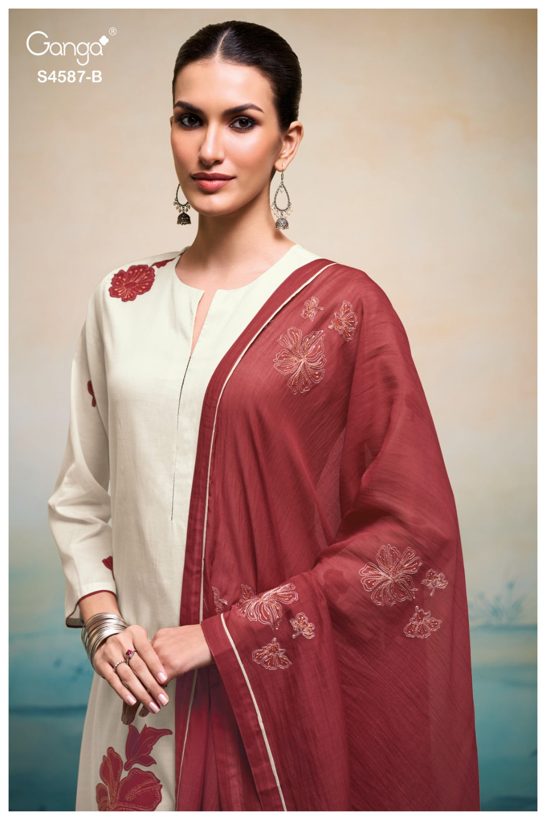 Sylvie 4587 Ganga Bemberg Pant Style Suits Wholesale