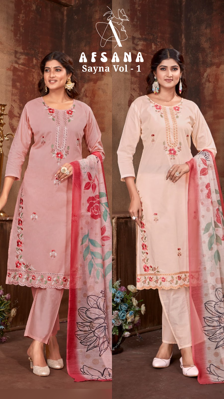 Syna 4097 Afsana Cotton Readymade Pant Style Suits Exporter Ahmedabad