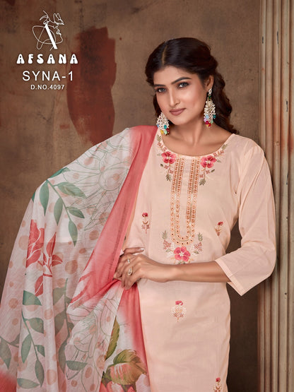 Syna 4097 Afsana Cotton Readymade Pant Style Suits Exporter Ahmedabad