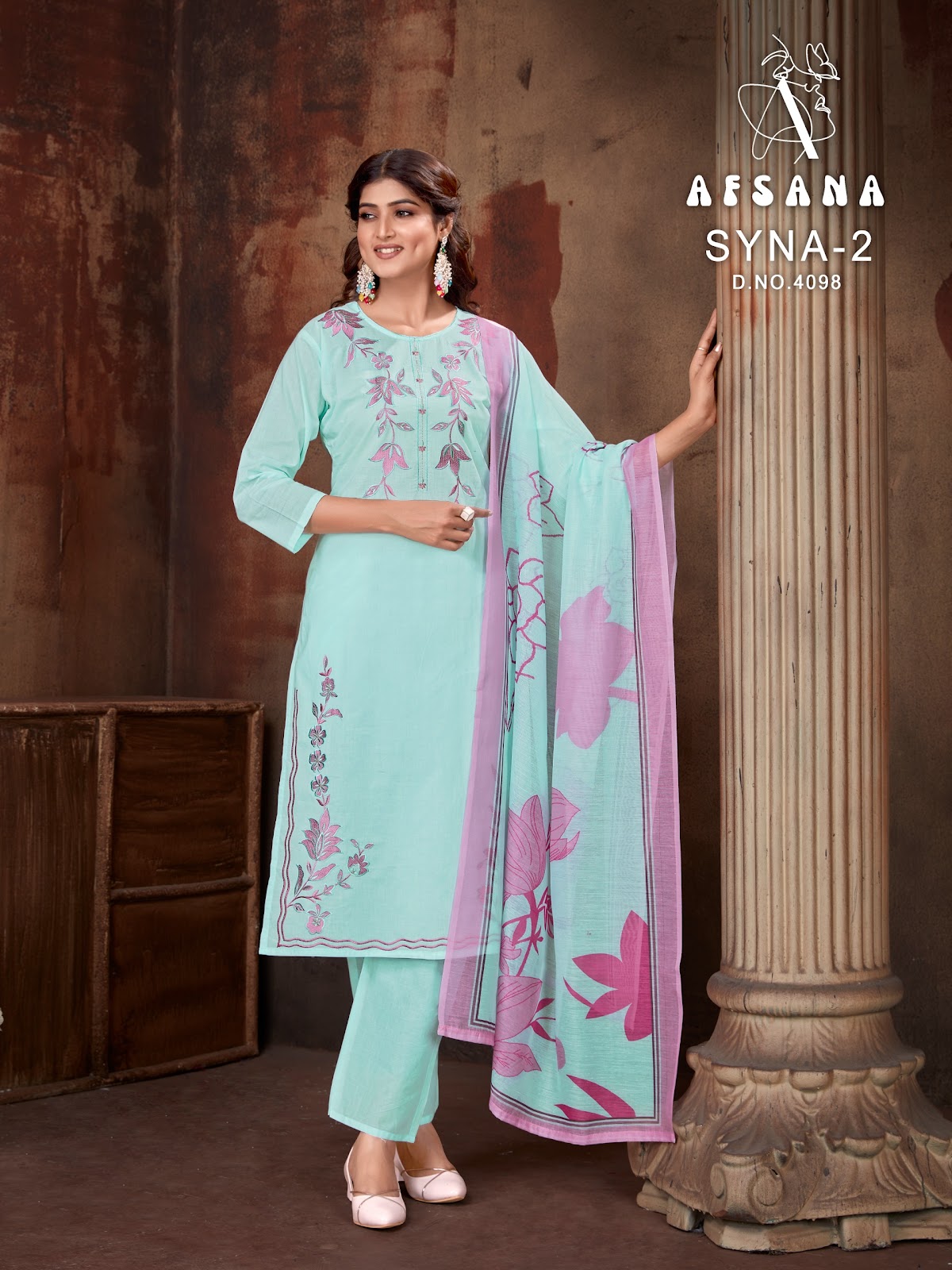 Syna Vol 2 4098 Afsana Cotton Readymade Pant Style Suits Wholesaler Gujarat