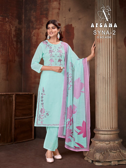 Syna Vol 2 4098 Afsana Cotton Readymade Pant Style Suits Wholesaler Gujarat