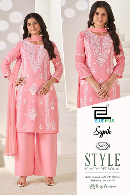 Sypik Blue Hills Rayon 14Kg Readymade Plazzo Style Suits Exporter Gujarat