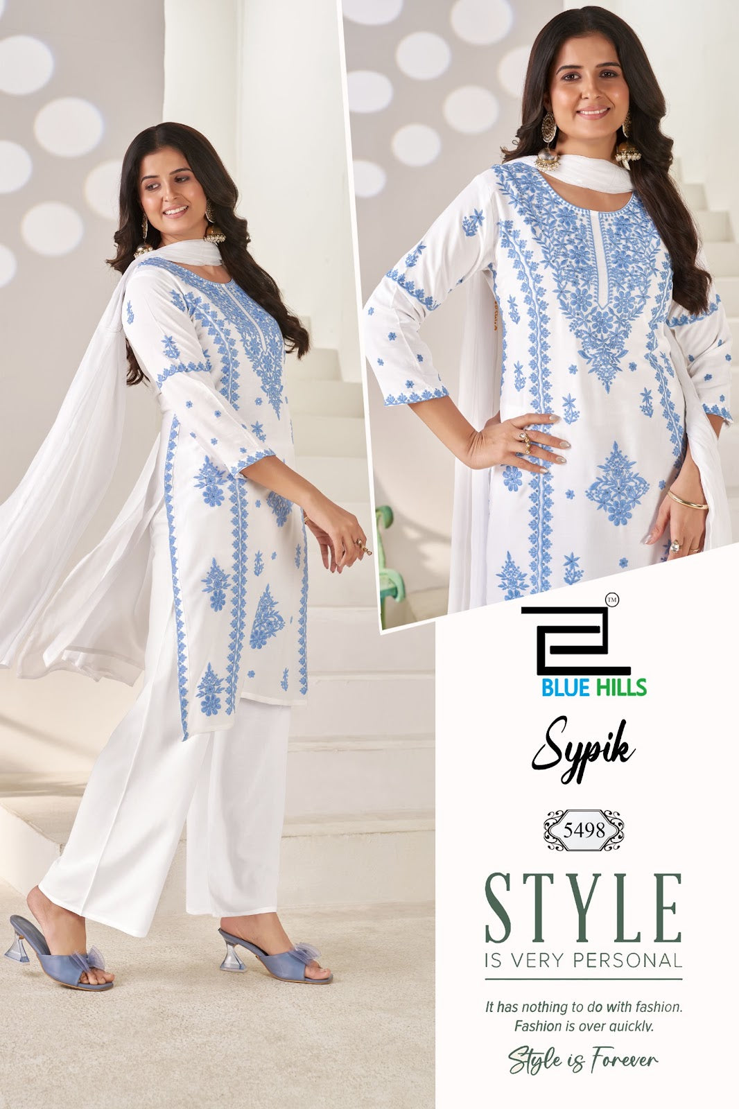 Sypik Blue Hills Rayon 14Kg Readymade Plazzo Style Suits Exporter Gujarat