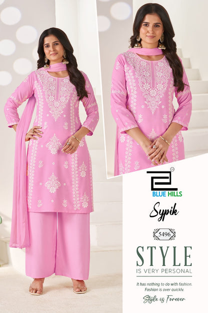 Sypik Blue Hills Rayon 14Kg Readymade Plazzo Style Suits Exporter Gujarat