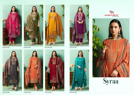 Syraa Nishant Fashion Jam Silk Pant Style Suits Wholesaler