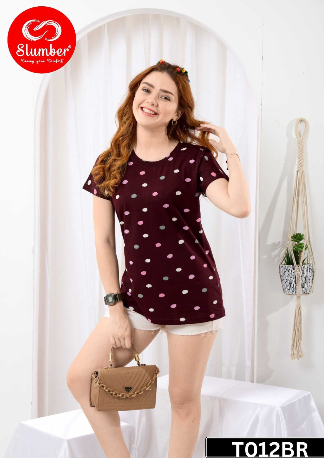 T012-020126 Slumber Cotton Women Tshirt Manufacturer Ahmedabad