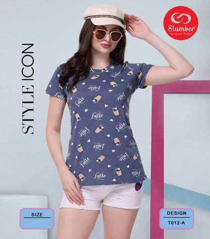 T012-020126 Slumber Cotton Women Tshirt Manufacturer Ahmedabad