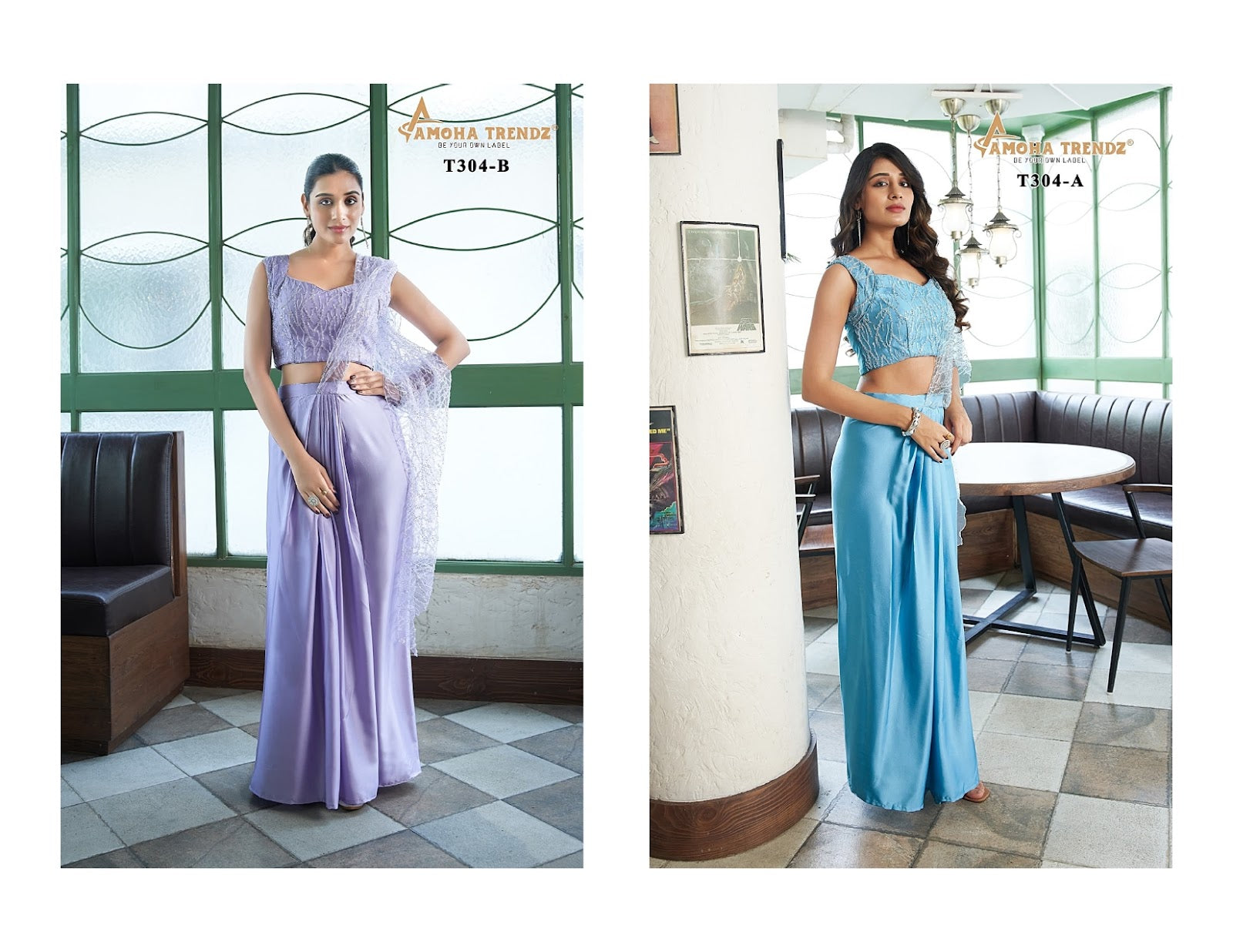 T304 Amoha Imported Ready To Wear Saree Wholesale