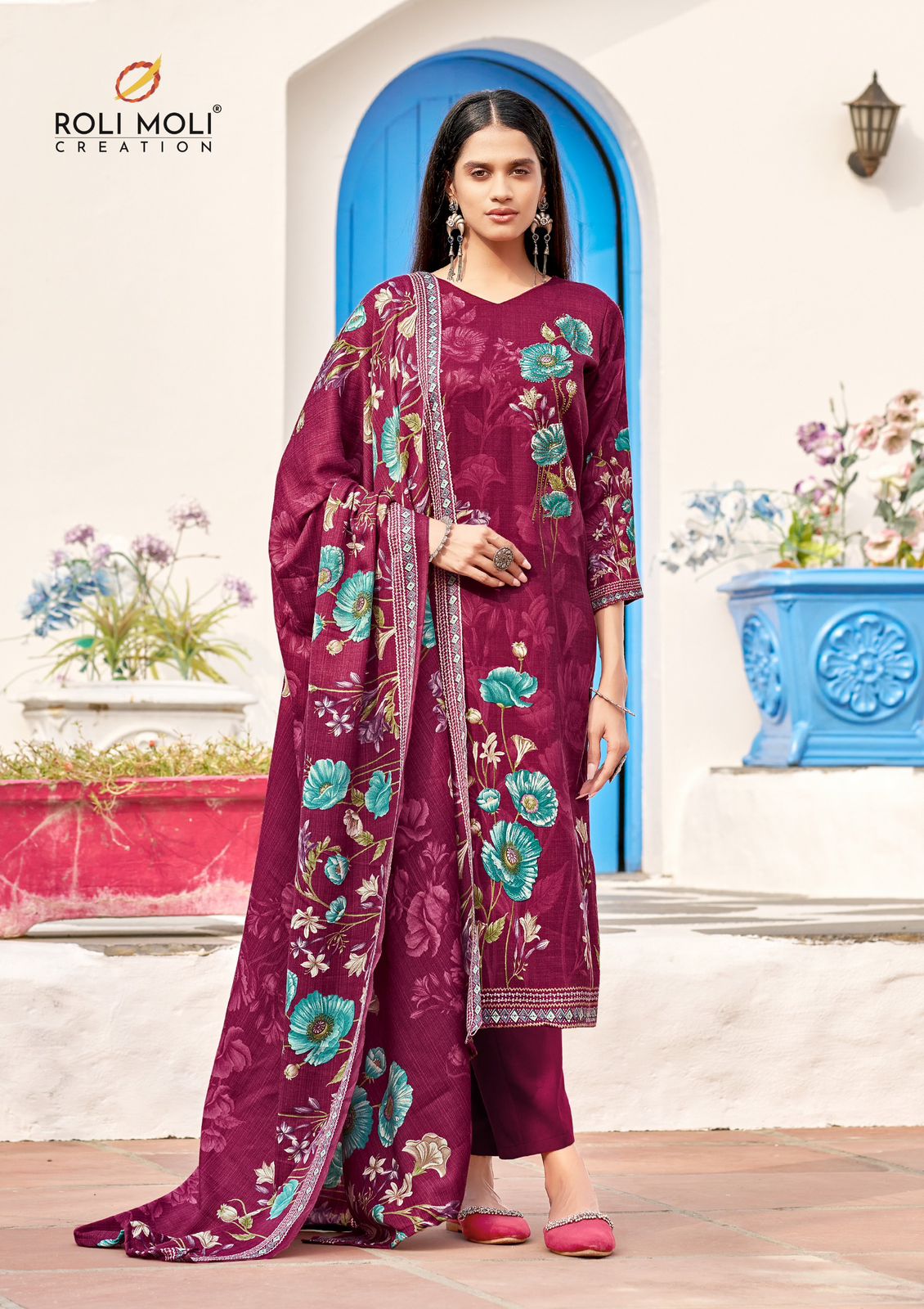Taabeer Roli Moli Karachi Pashmina Salwar Suits Wholesale Rate