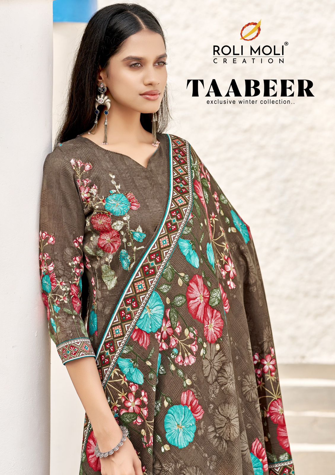 Taabeer Roli Moli Karachi Pashmina Salwar Suits Wholesale Rate