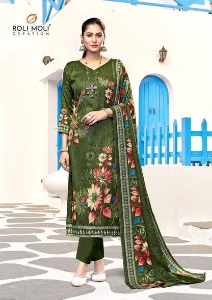 Taabeer Roli Moli Karachi Pashmina Salwar Suits Wholesale Rate