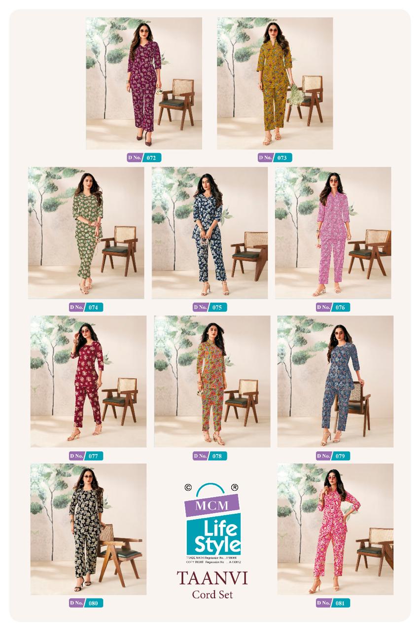 Taanvi Mcm Lifestyle Co Ord Set Wholesaler Ahmedabad