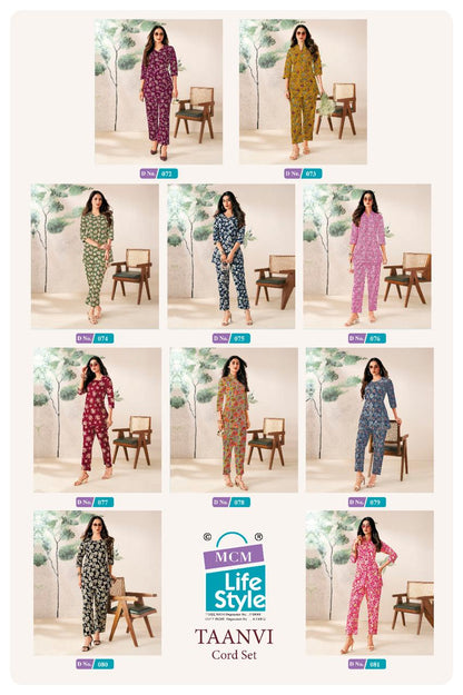 Taanvi Mcm Lifestyle Co Ord Set Wholesaler Ahmedabad