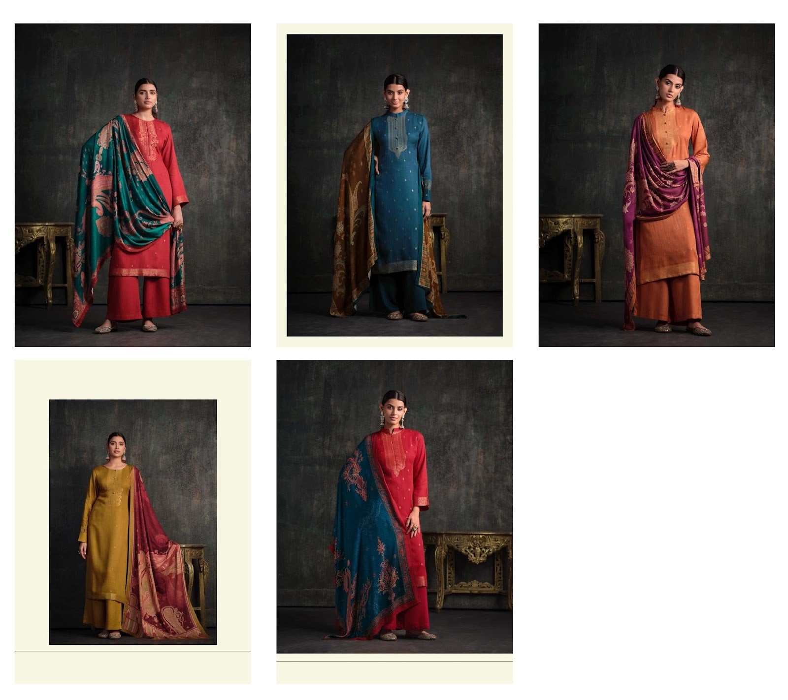 Taanvi Varsha Fashions Woven Silk Pashmina Suits Manufacturer India