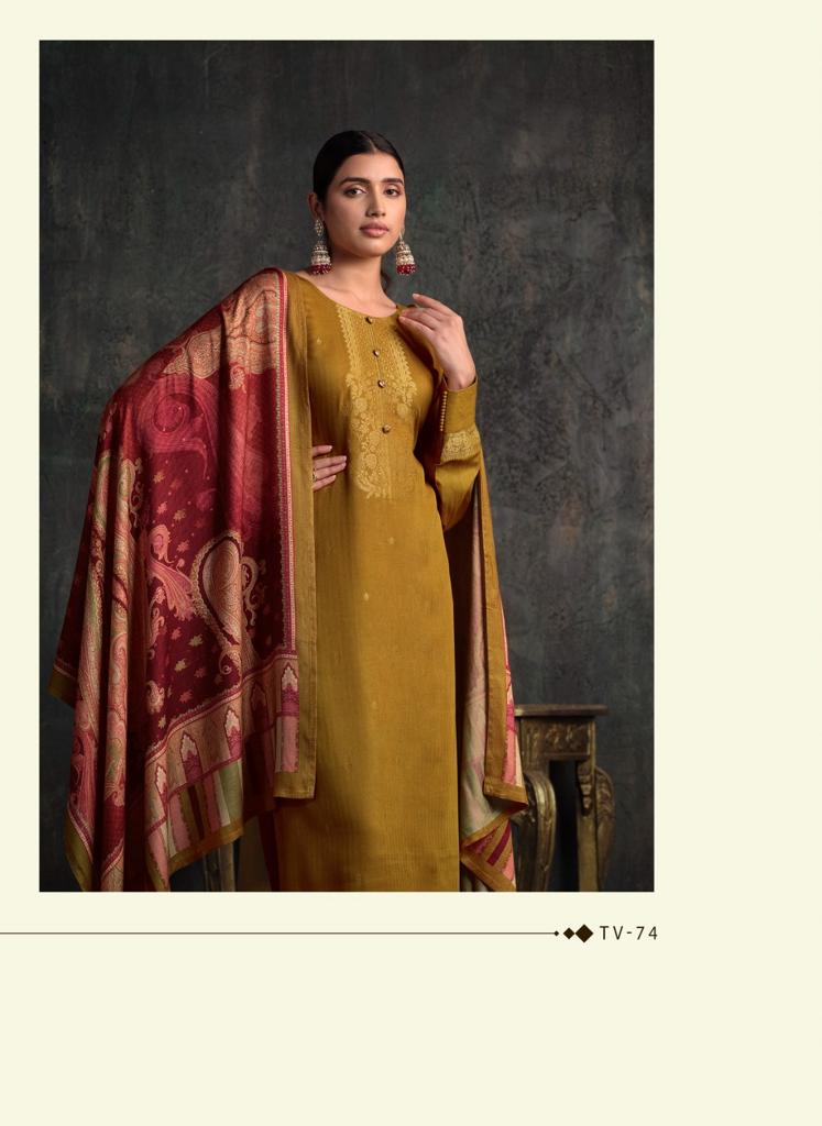 Taanvi Varsha Fashions Woven Silk Pashmina Suits Manufacturer India