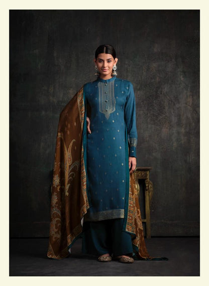 Taanvi Varsha Fashions Woven Silk Pashmina Suits Manufacturer India