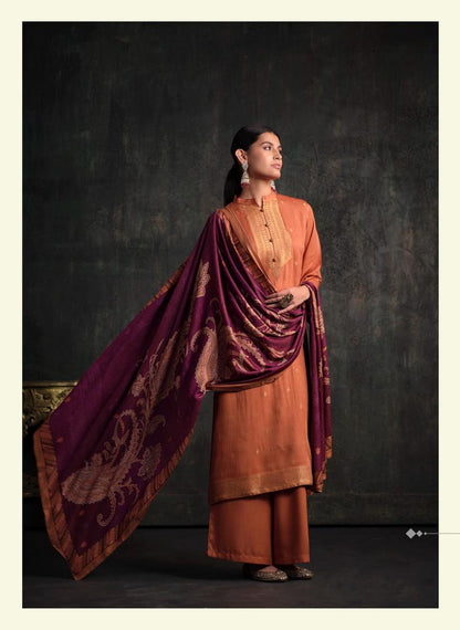 Taanvi Varsha Fashions Woven Silk Pashmina Suits Manufacturer India