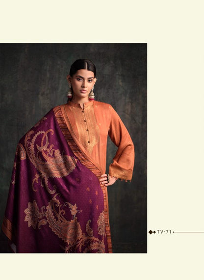 Taanvi Varsha Fashions Woven Silk Pashmina Suits Manufacturer India