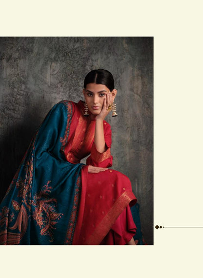Taanvi Varsha Fashions Woven Silk Pashmina Suits Manufacturer India