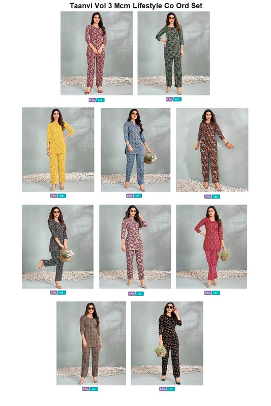 Taanvi Vol 3 Mcm Lifestyle Cotton Co Ord Set Wholesale Rate