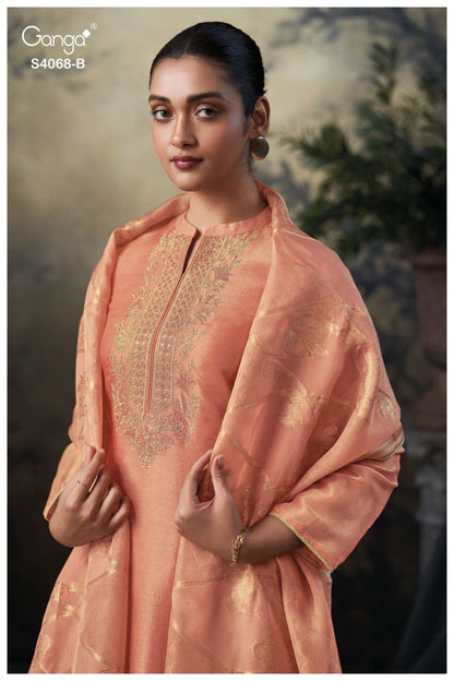 Taapsee 4068 Ganga Premium Bemberg Plazzo Style Suits Manufacturer India