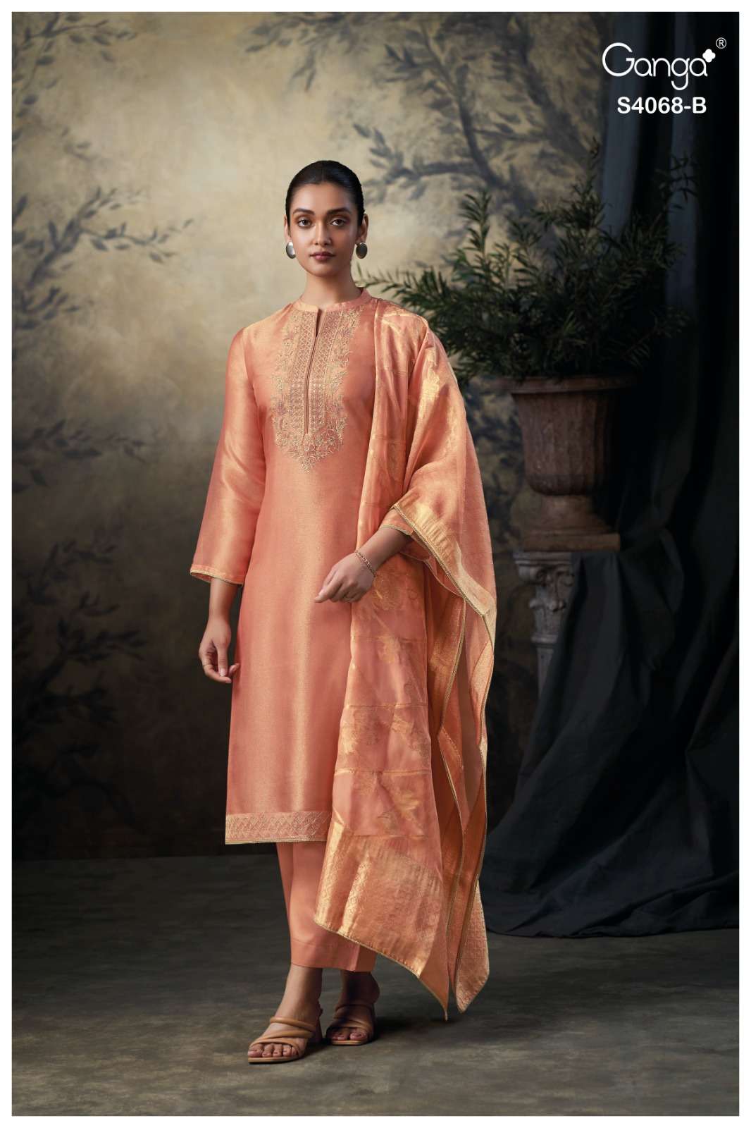 Taapsee 4068 Ganga Premium Bemberg Plazzo Style Suits Manufacturer India