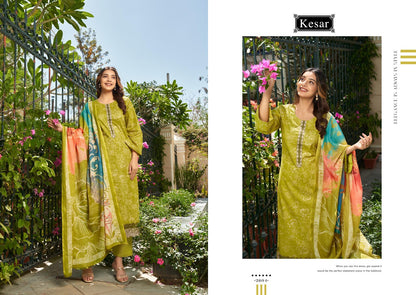 Taapsee Kesar Cambric Pant Style Suits Supplier