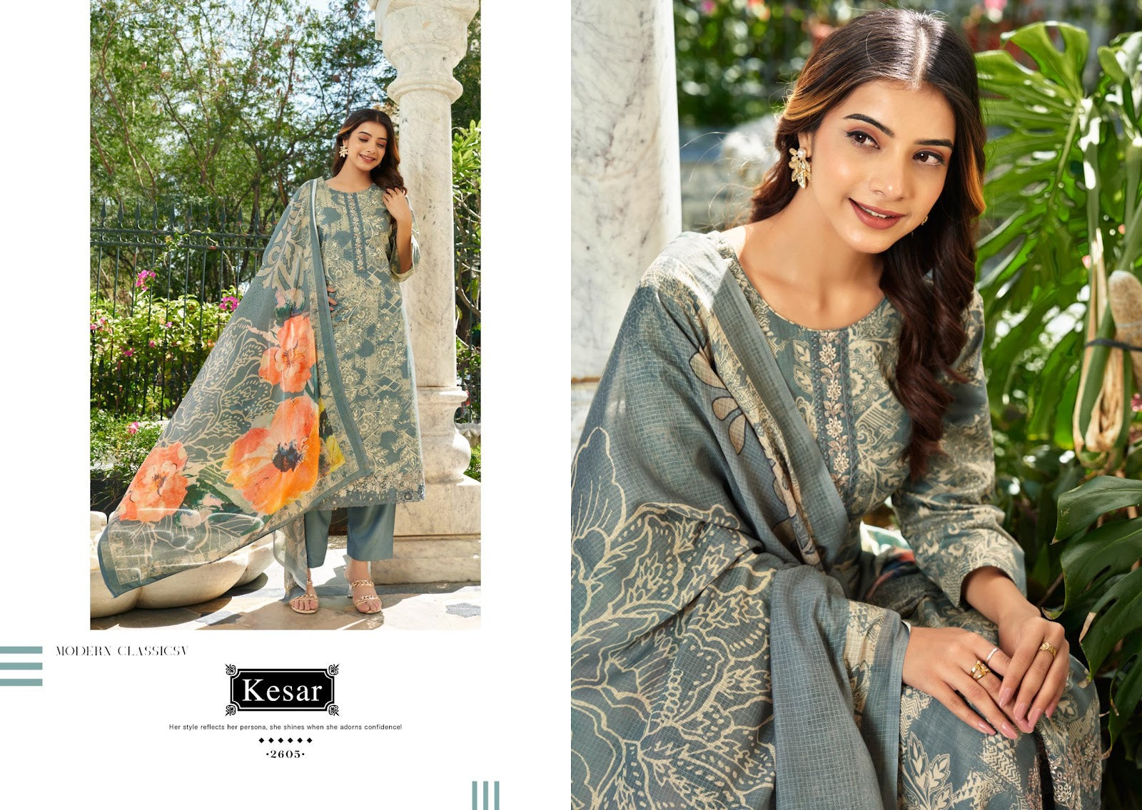 Taapsee Kesar Cambric Pant Style Suits Supplier