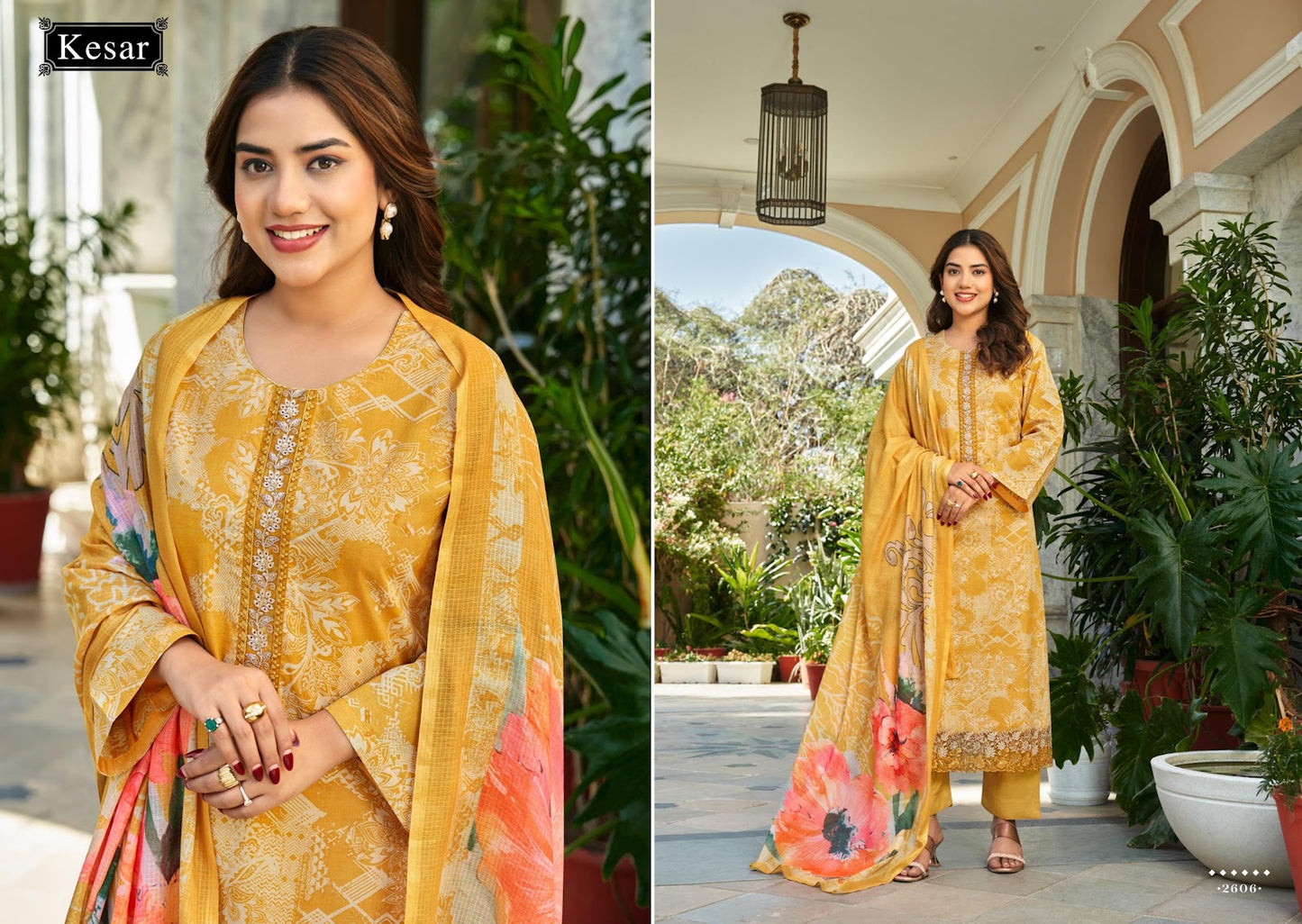 Taapsee Kesar Cambric Pant Style Suits Supplier